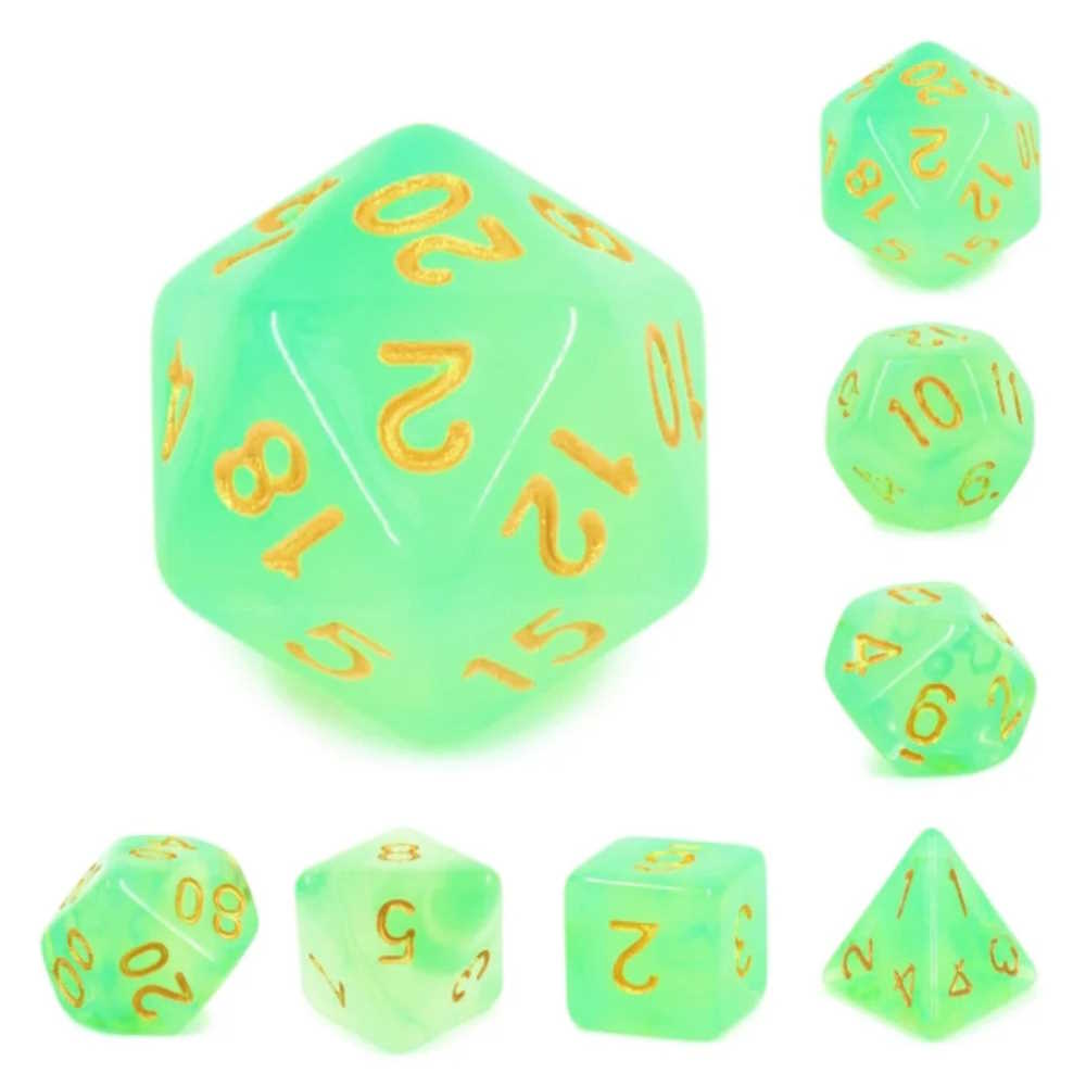 Green Silk RPG Dice Set